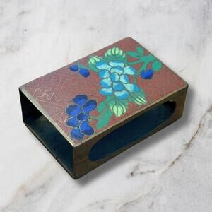 Antique Chinese Cloisonné Enamel Matchbook Holder